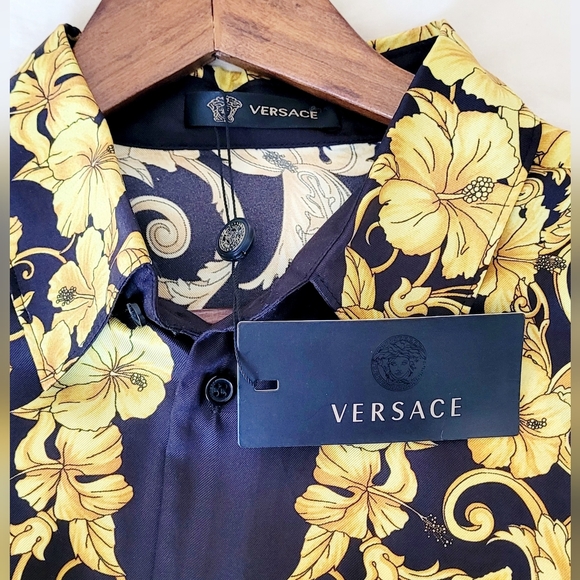 "NWT" Versace Barocco Silk Shirt - Picture 6 of 16